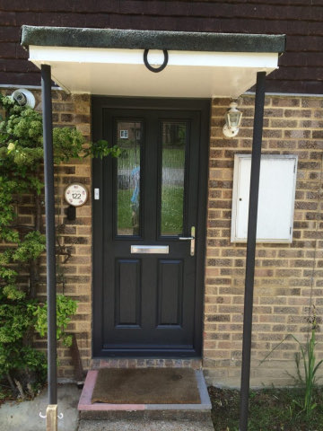 black front door